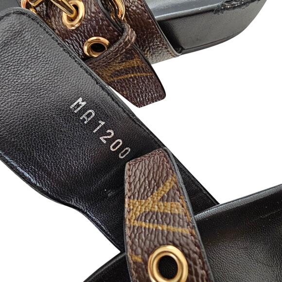 Louis Vuitton Bom Dia Slide Flat Sandal Size 37 US 7 LV Monogram Canvas Brown - Picture 15 of 15